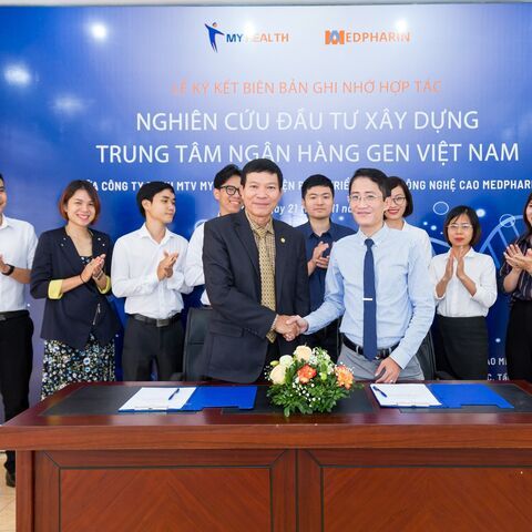 Triển khai Trung tâm Ngân hàng Gen Việt Nam giữa Viện Phát triển Y Dược Công nghệ cao Medpharin và Công ty TNHH MTV My Health